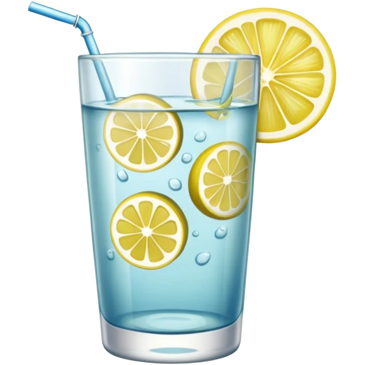 verre d’eau avec pleins de tranches de citron  emoji