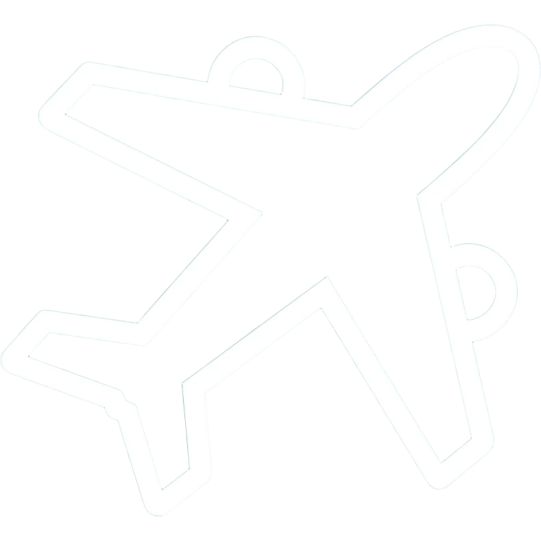 Airplane outline in white emoji