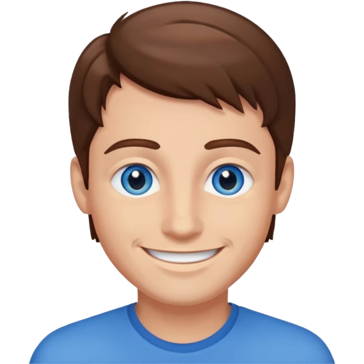 smiling men with blue eyes and brown hair emoji
