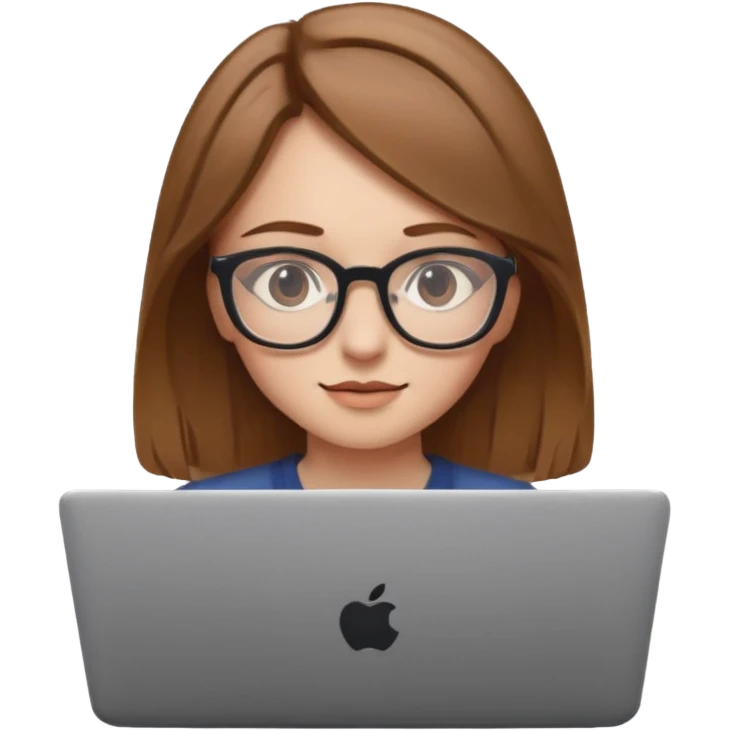 una ragazza con capelli castano chiaro con occhiali guarda netflix emoji