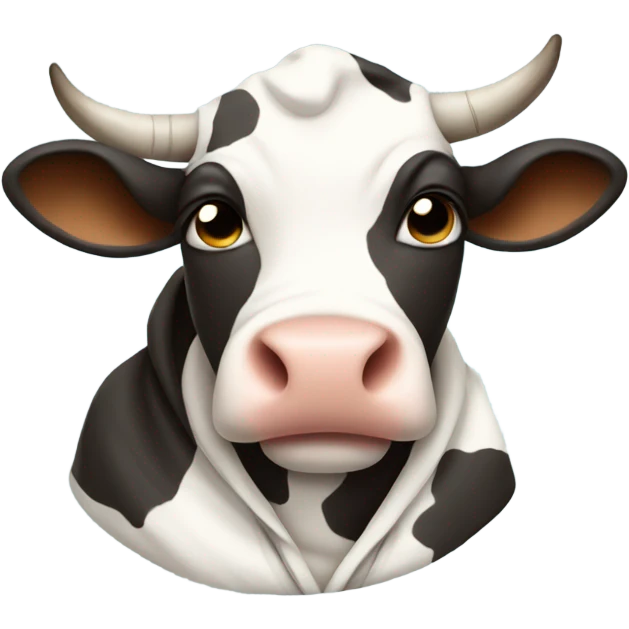 Cow wearing a hoodie emoji