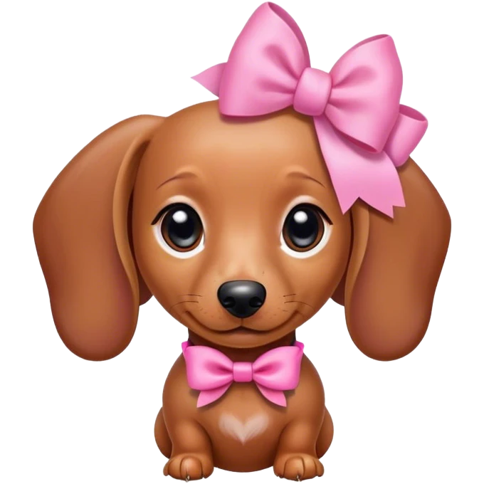 Mini dachshund with pink bow  emoji