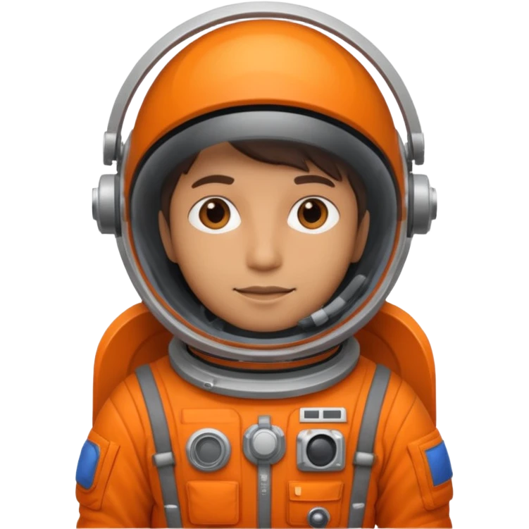 Engineer in an orange astronaut suit emoji