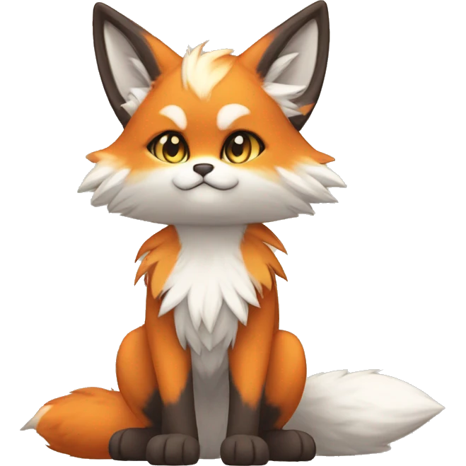a anthro fur-sona chibi-style cat-fox-Fakémon-hybrid full body emoji
