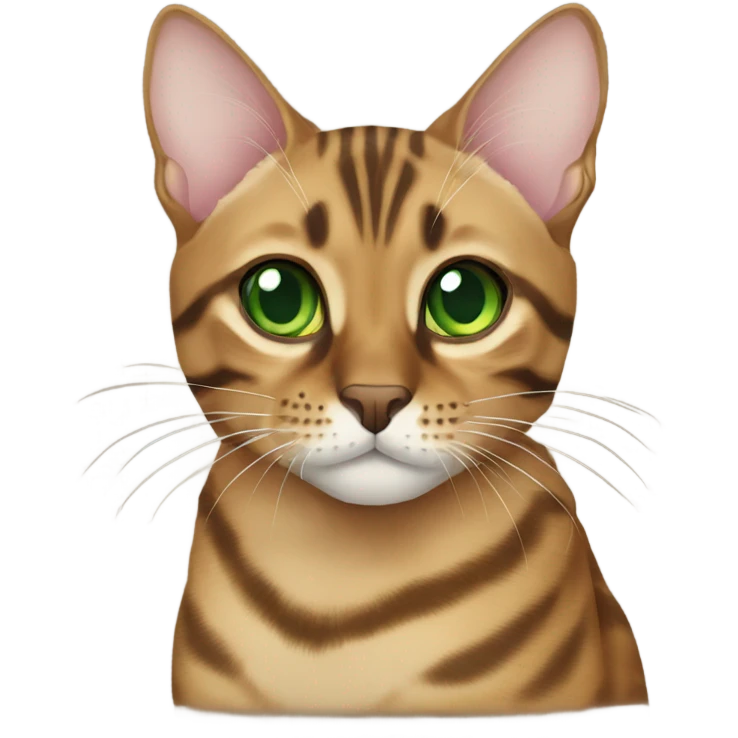 light brown bengal cat with green eyes emoji