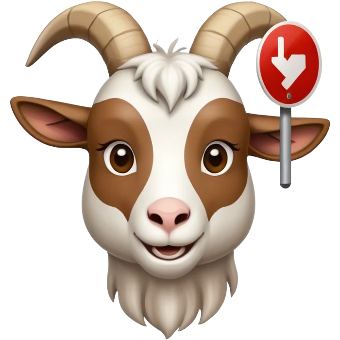 A goat with a sign that says “Madison” emoji