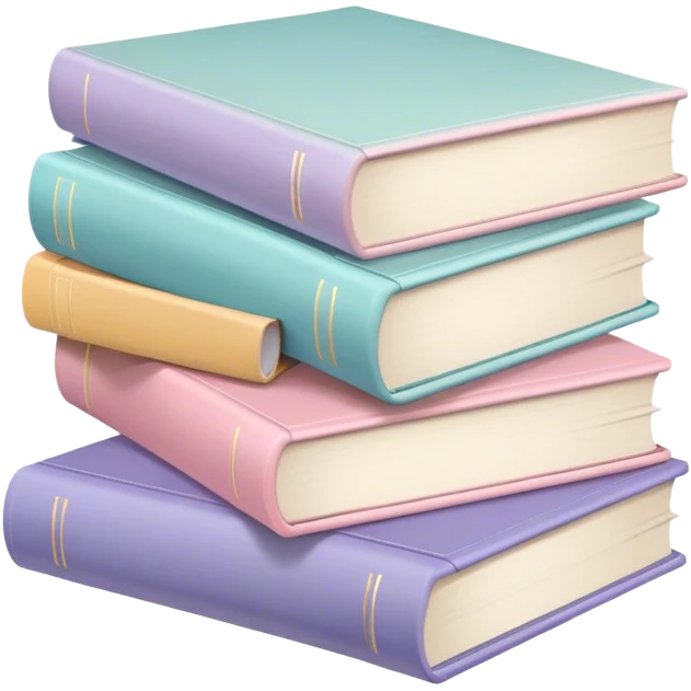 pastel coloured books emoji