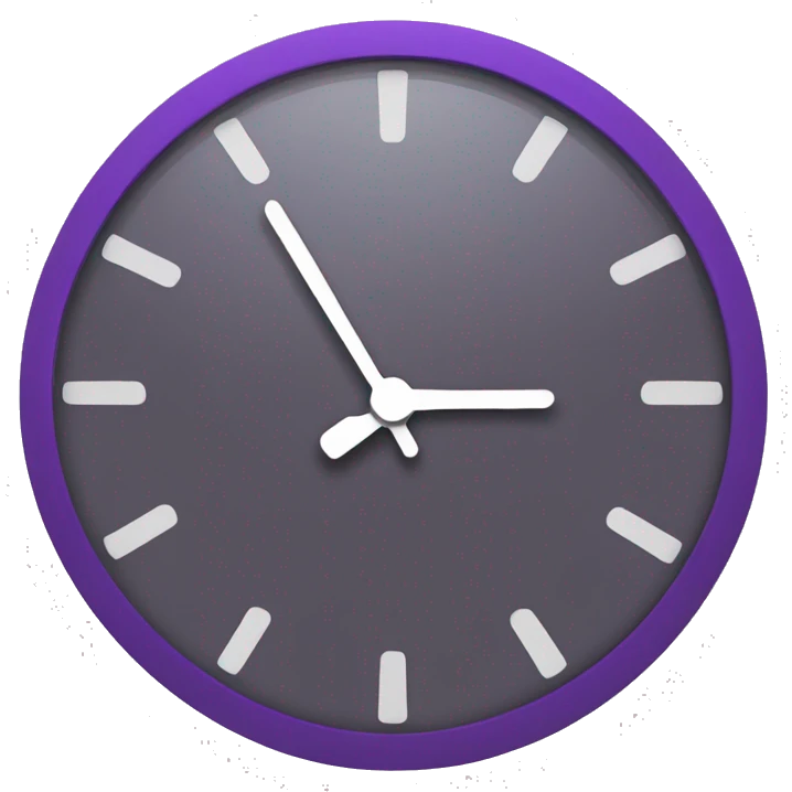 minimalistic purple clock with a darkgray background  emoji