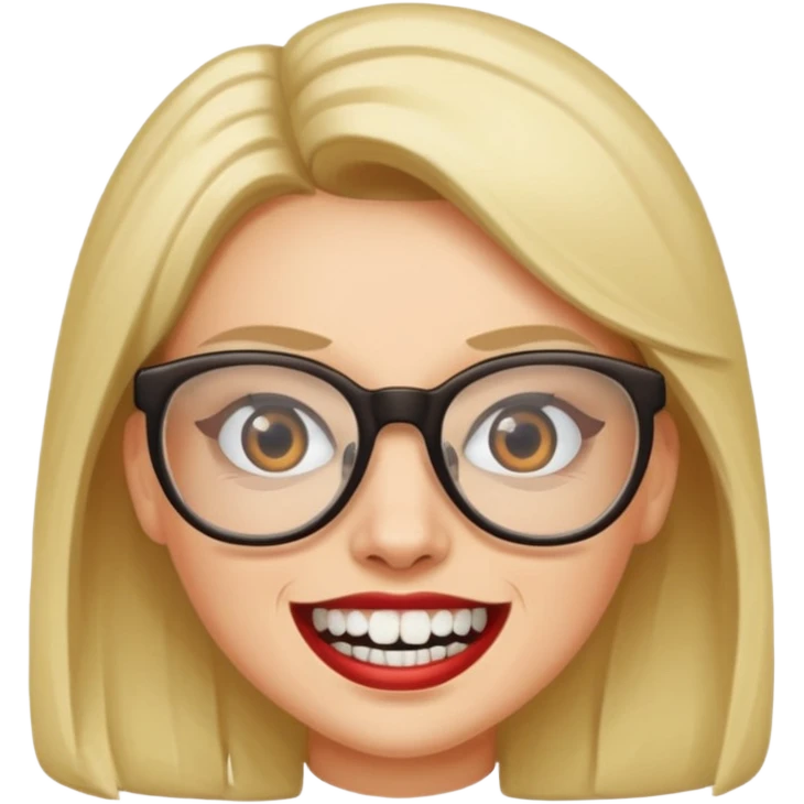 못생긴 여자 덧니도 있음 안경씀 emoji