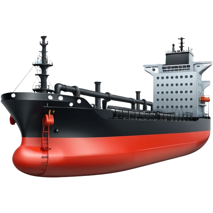 Generate fully black oil tanker ship emoji