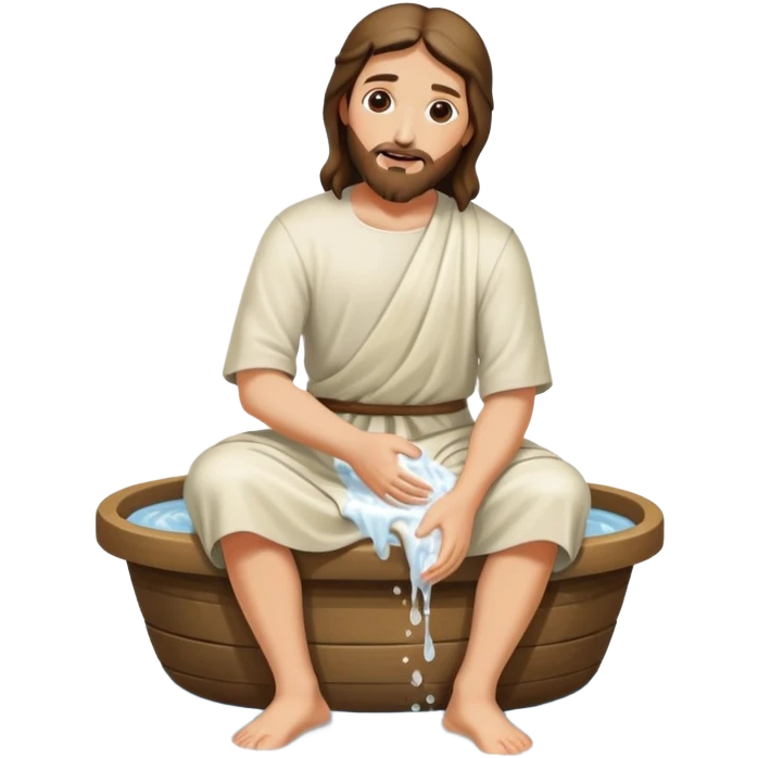 Jesus washes feet emoji