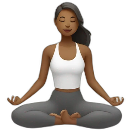 a women doing yoga and marketing emoji