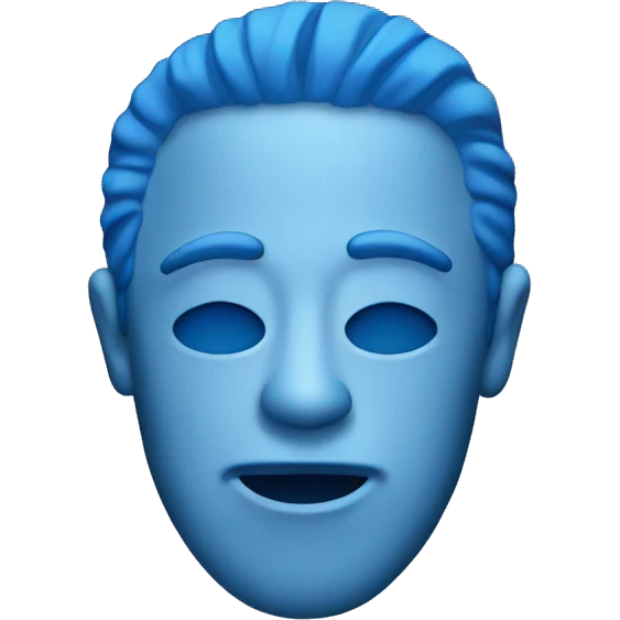 blue face listing music emoji