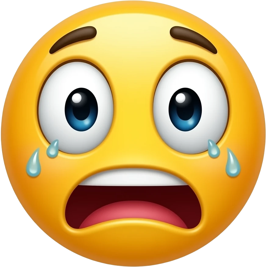 un emoji bonhome jaune avec un visage rond sans chevaux qui est terrifié au plus haut point vraiment il a vu quelque chose d'horrible et de traumatisant et il est horrifié encore plus horrifié il doit vraiment exprimer un terruer profonde et glancante emoji