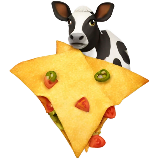 Farm animals eating nachos emoji