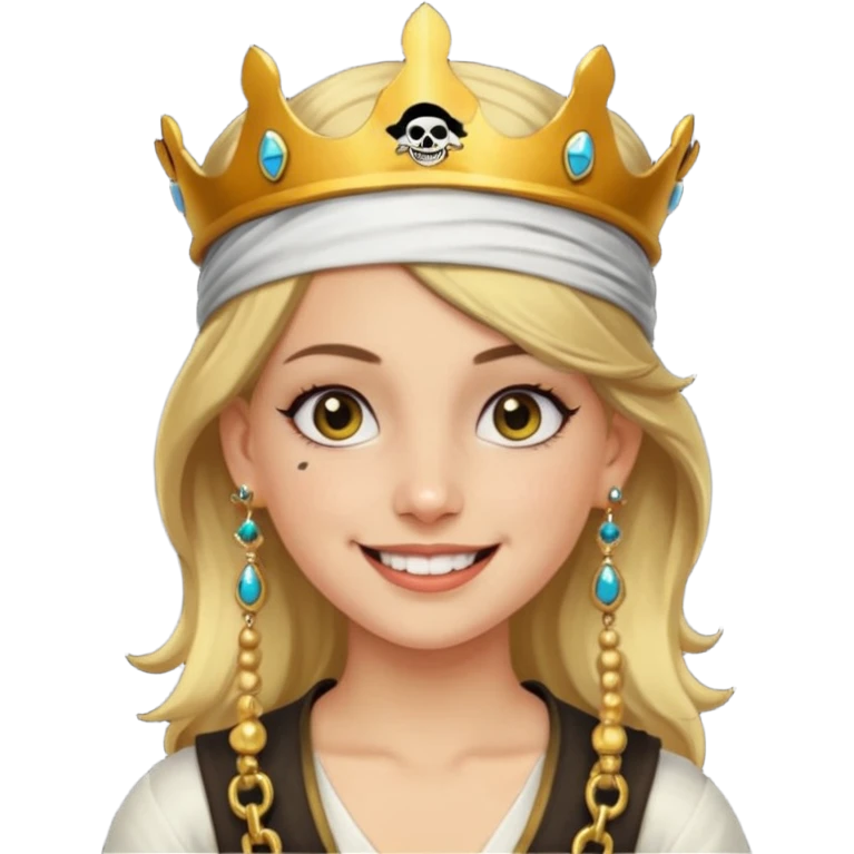 pirate girl with a crown emoji