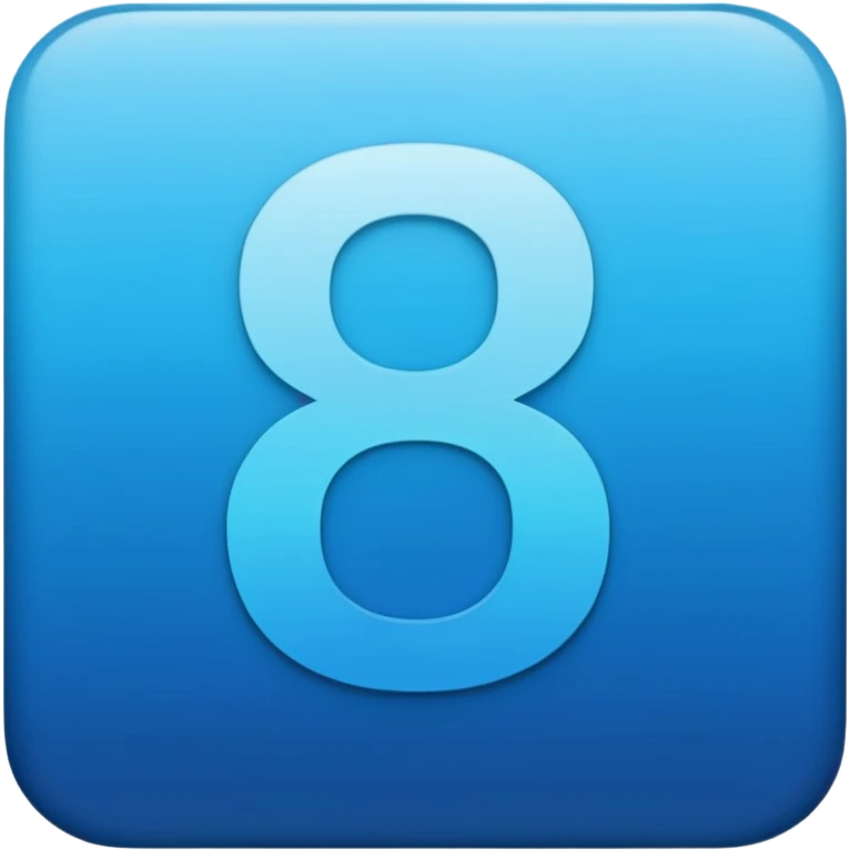 number 8 in blight blue to ocean blue gradient emoji
