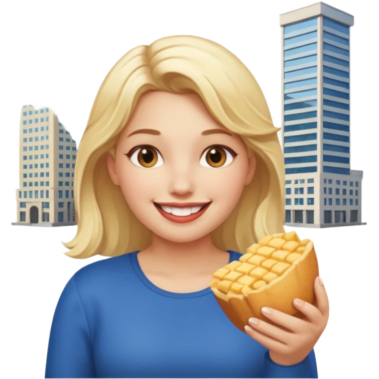 a giant girl eating buildings emoji
