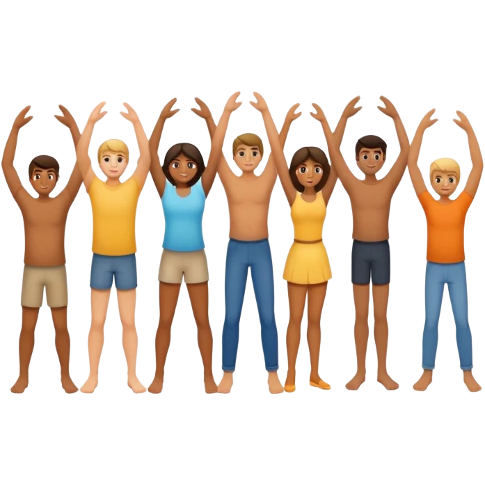 american men and woman photorealistic standing on feet emoji