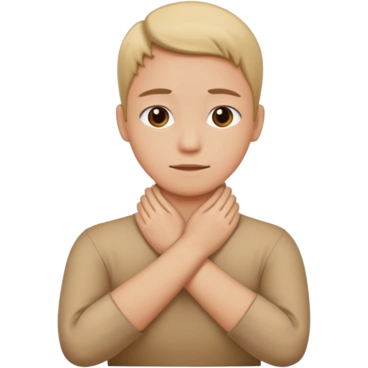 person holding neck crossed hands   emoji