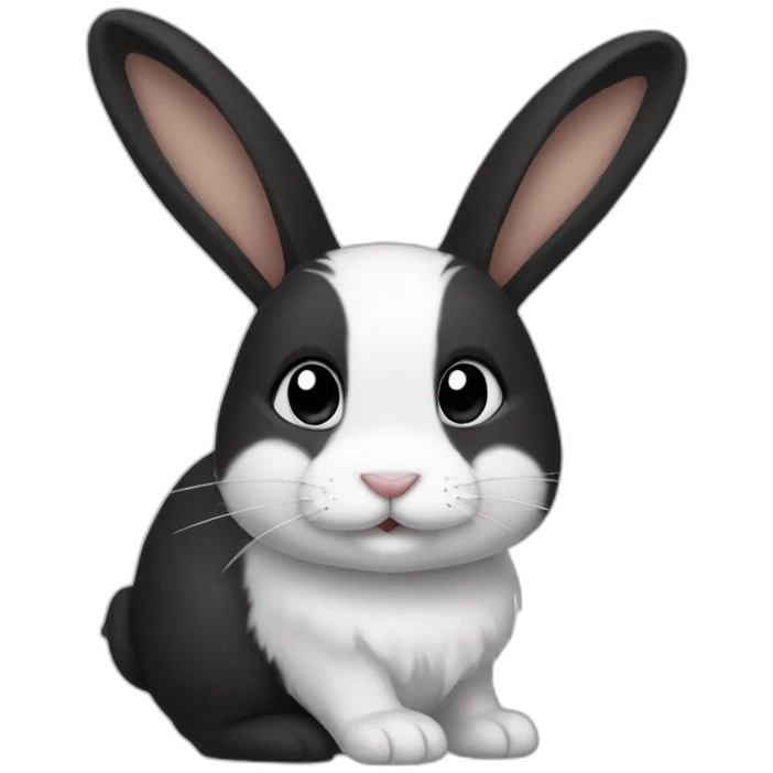 Black and white bunny emoji