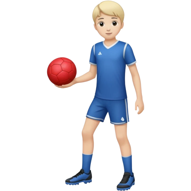 Boy with a ball in his hand full body emoji