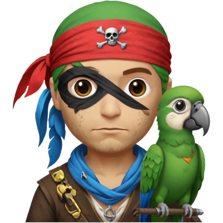 pirate and parrot emoji
