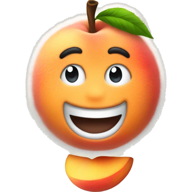 Cartoon fuzzy peach emoji