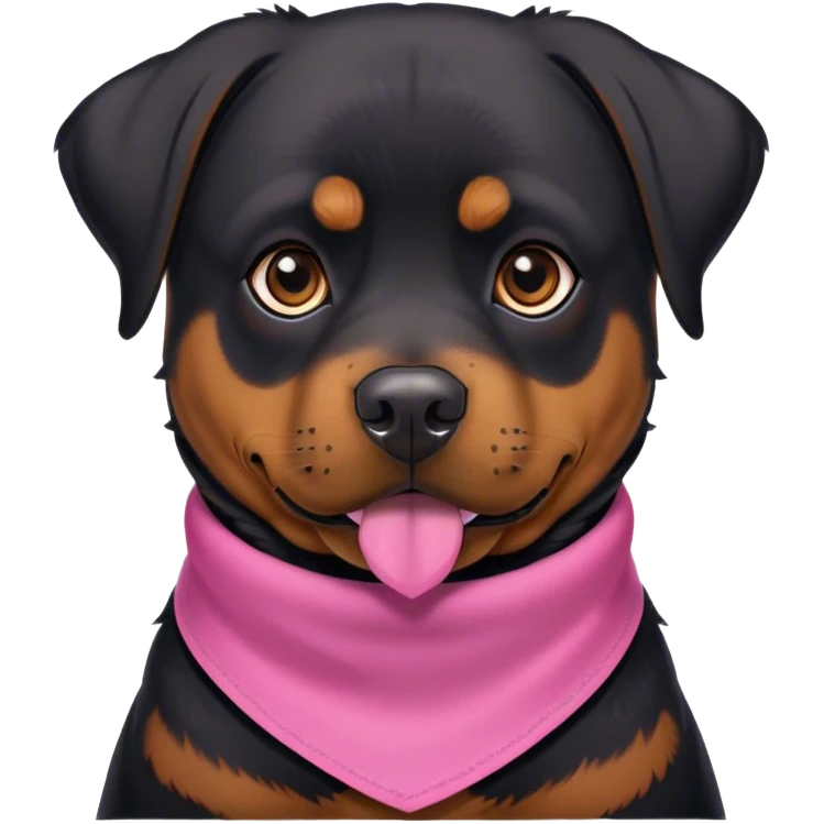 Rottweiler with pink neck bandanna emoji