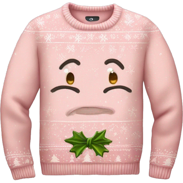 Light pink ugly christmas sweater emoji