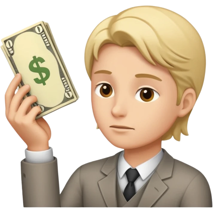 ambitious thinking about moneyemoji emoji