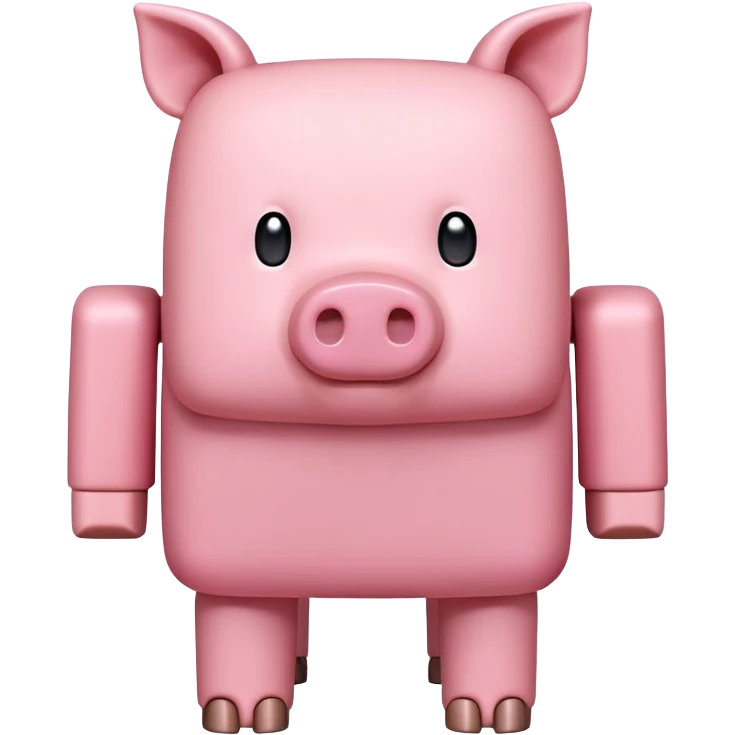 Minecraft pig, full body, pink blocky animal with square head and square body emoji