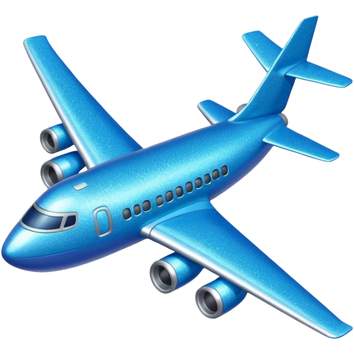 Glitter blue avião emoji