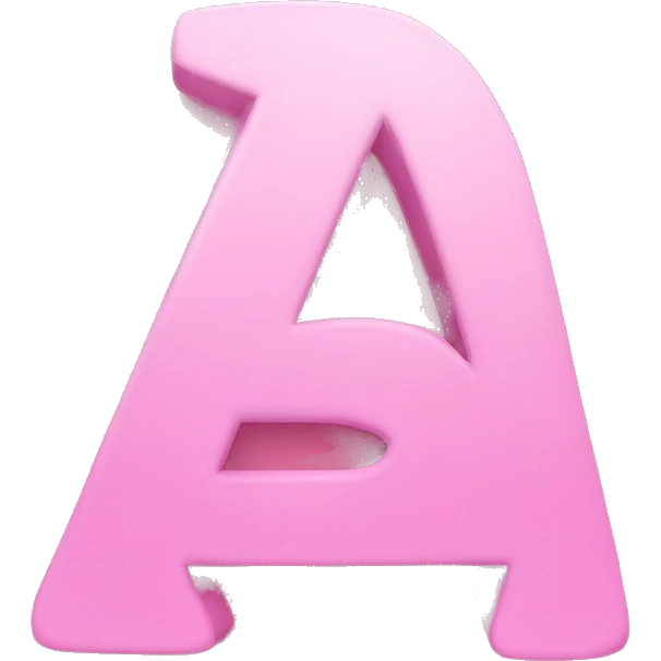 Letter A in pink emoji