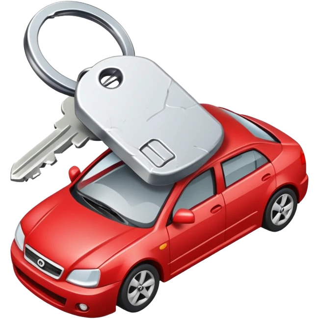 Car keys getting smashed by a brick emoji