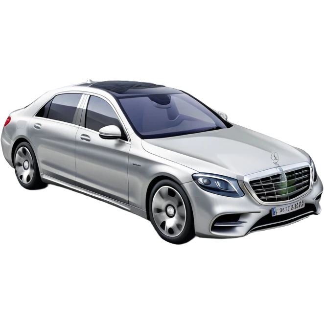 Mercedes-Benz S-Class (2022) – cinematic-realistic Mercedes-Benz S-Class, its sleek silver body cutting through the city streets, a symbol of refinement and prestige. The air suspension glides over uneven terrain, while the driver enjoys the serene comfort of the cabin, surrounded by cutting-edge technology. emoji