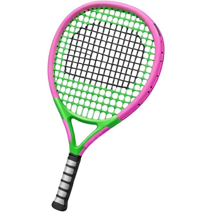 green padel racquet with pink P in the middle emoji