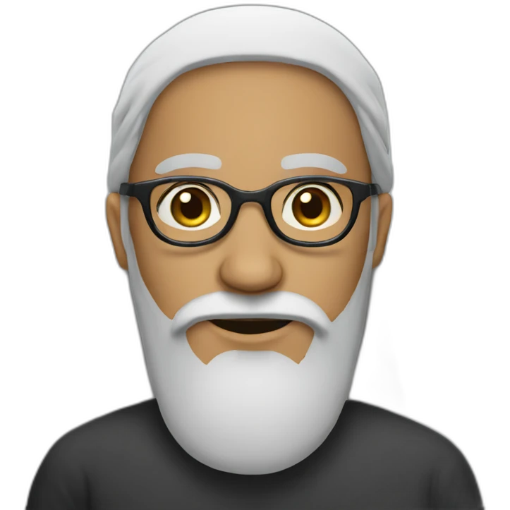 Arab man with a long beard and round glasses emoji