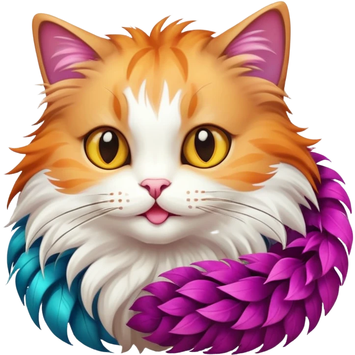 Cat with boa emoji