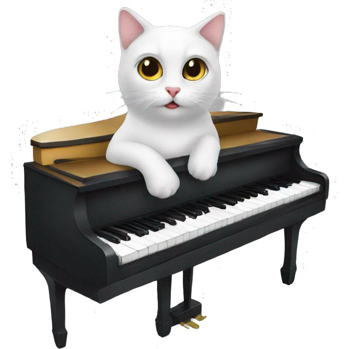 hh Cat playing  a piano emoji