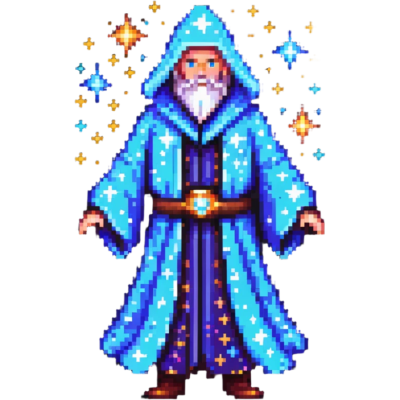 cosmic wizard with stars and galaxy robe emoji