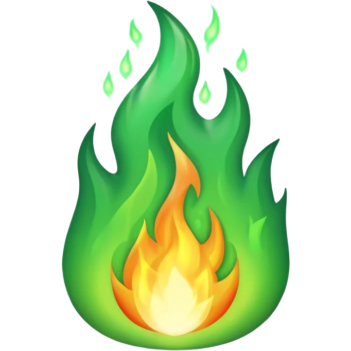 Green fire emoji