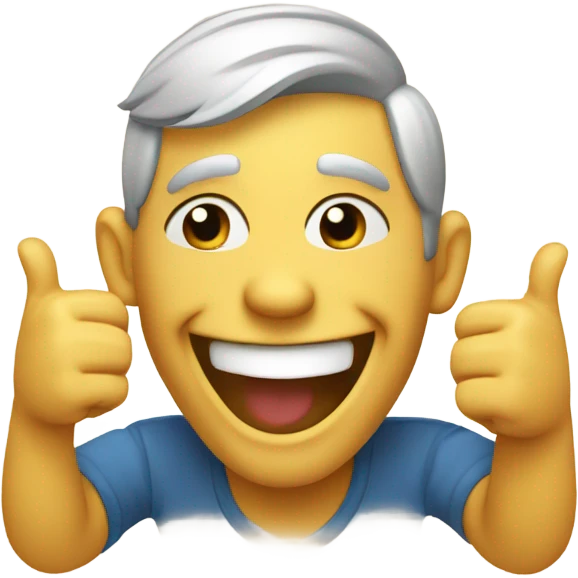 Laughing with two thumbs up emoji