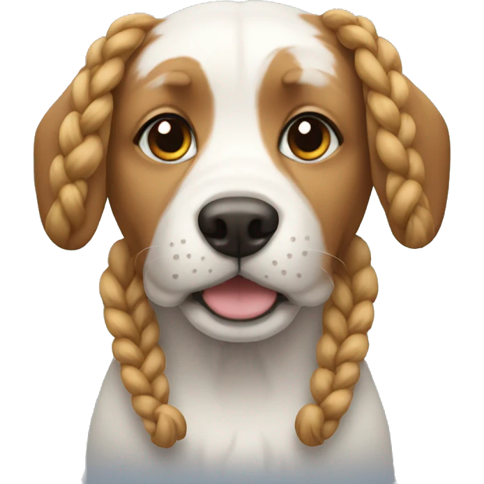  dog with braids emoji