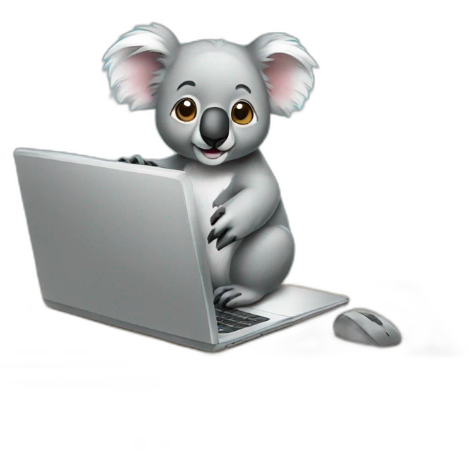 koala working with laptop emoji