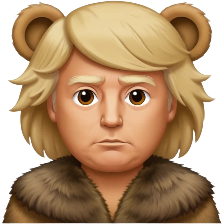 Donald trump neanderthal bearskin tunic no tie emoji