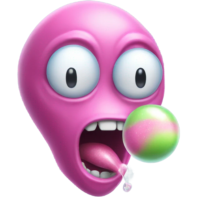 alien blowing bubble gum emoji