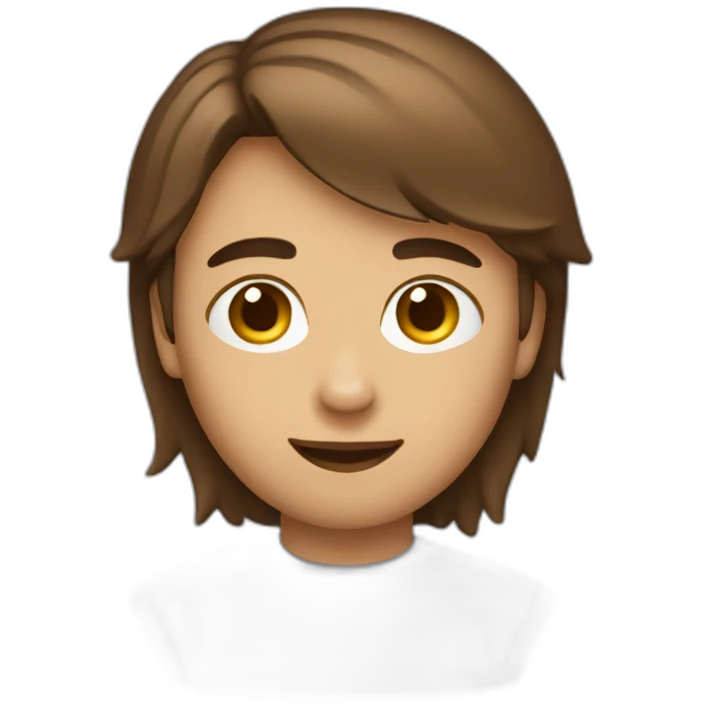 Garçon cheveux bruns lisse emoji