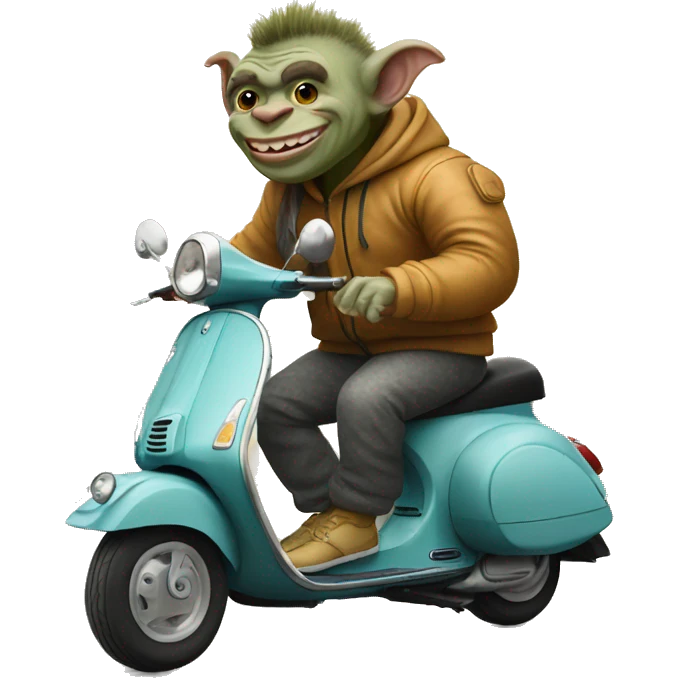 Troll on a vespa wearing a tracksuit  emoji