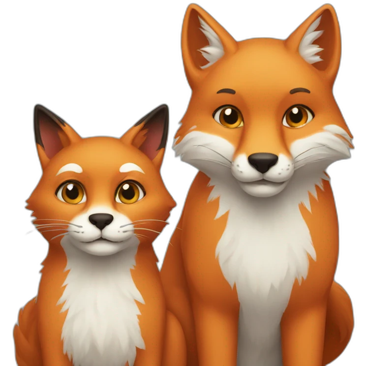 fox and cat emoji